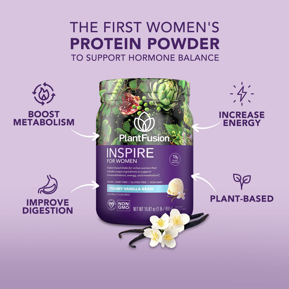 PlantFusion Inspire Women scoop with powder, perfect for quick mix-and-go.