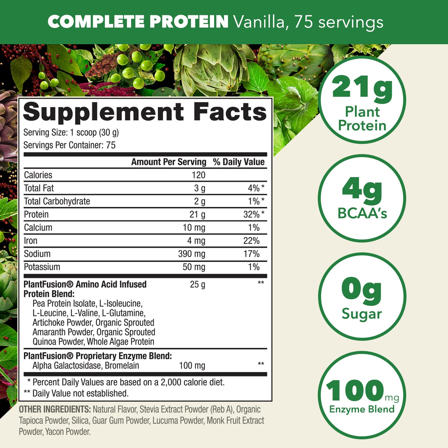 PlantFusion vegan protein with BCAAs and glutamine for recovery