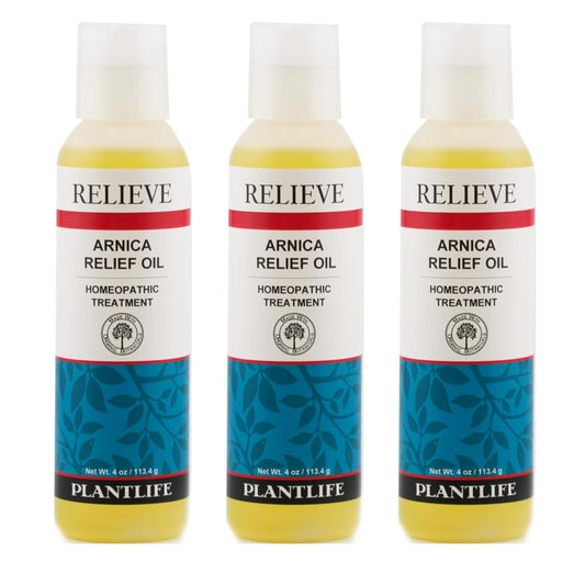 Plantlife Arnica Relieve Oil 3 Pack bottle image showing a soothing, everyday relief option.