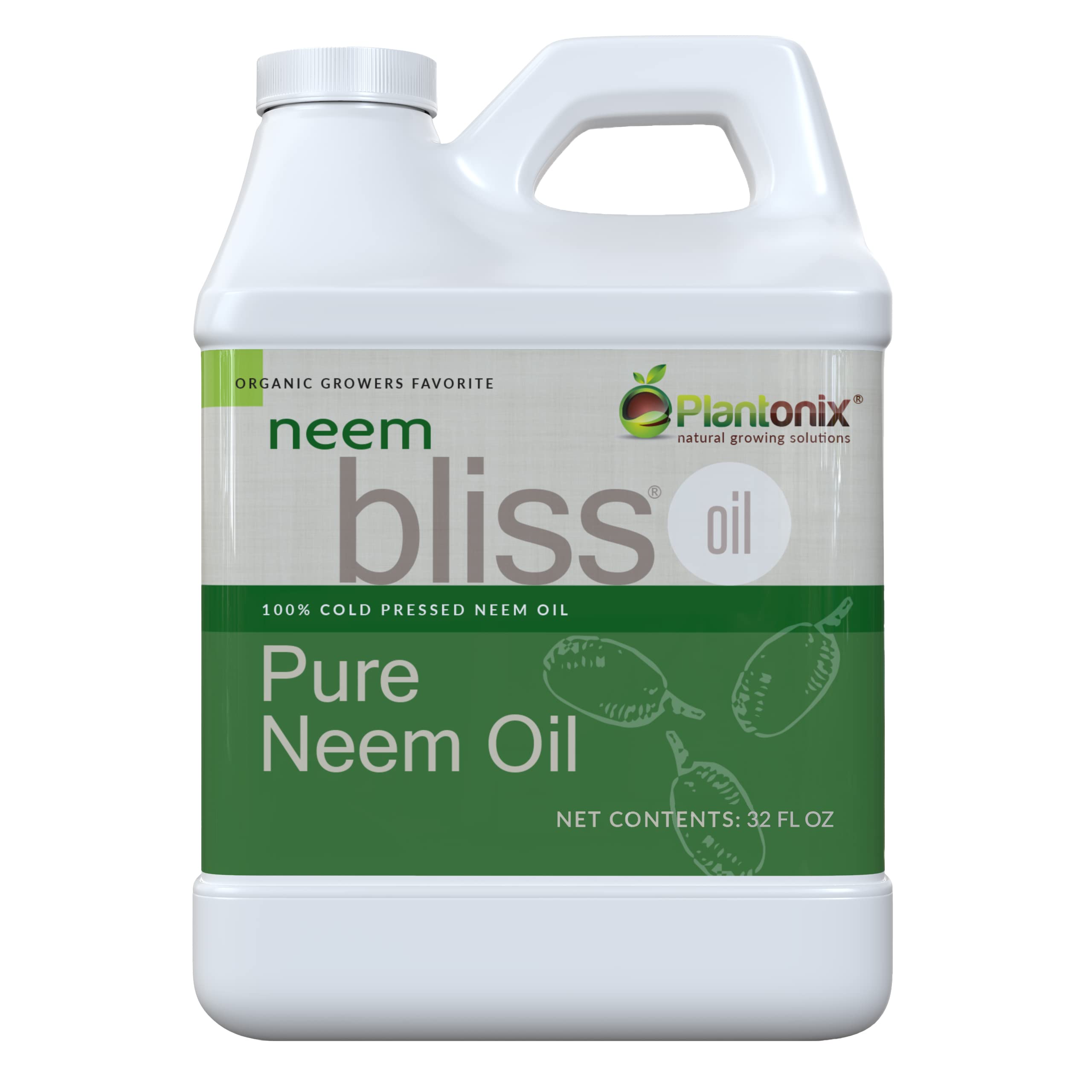 Plantonix Neem Bliss bottle front view with 32 oz size for easy dispensing