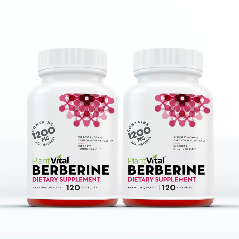 Plantvital Berberine 1200mg bottle suggesting daily immune-friendly routine.
