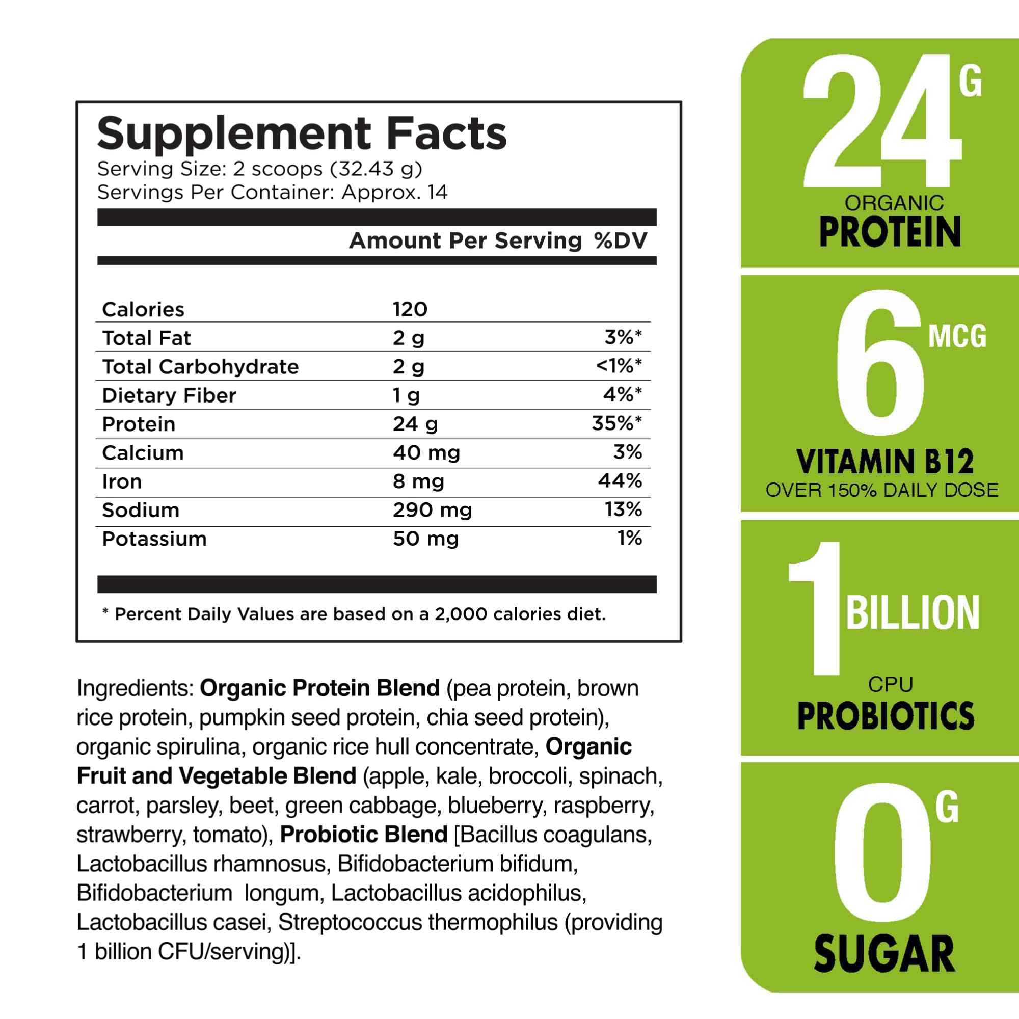 Plantvital gluten-free protein powder mix ready for smoothies.