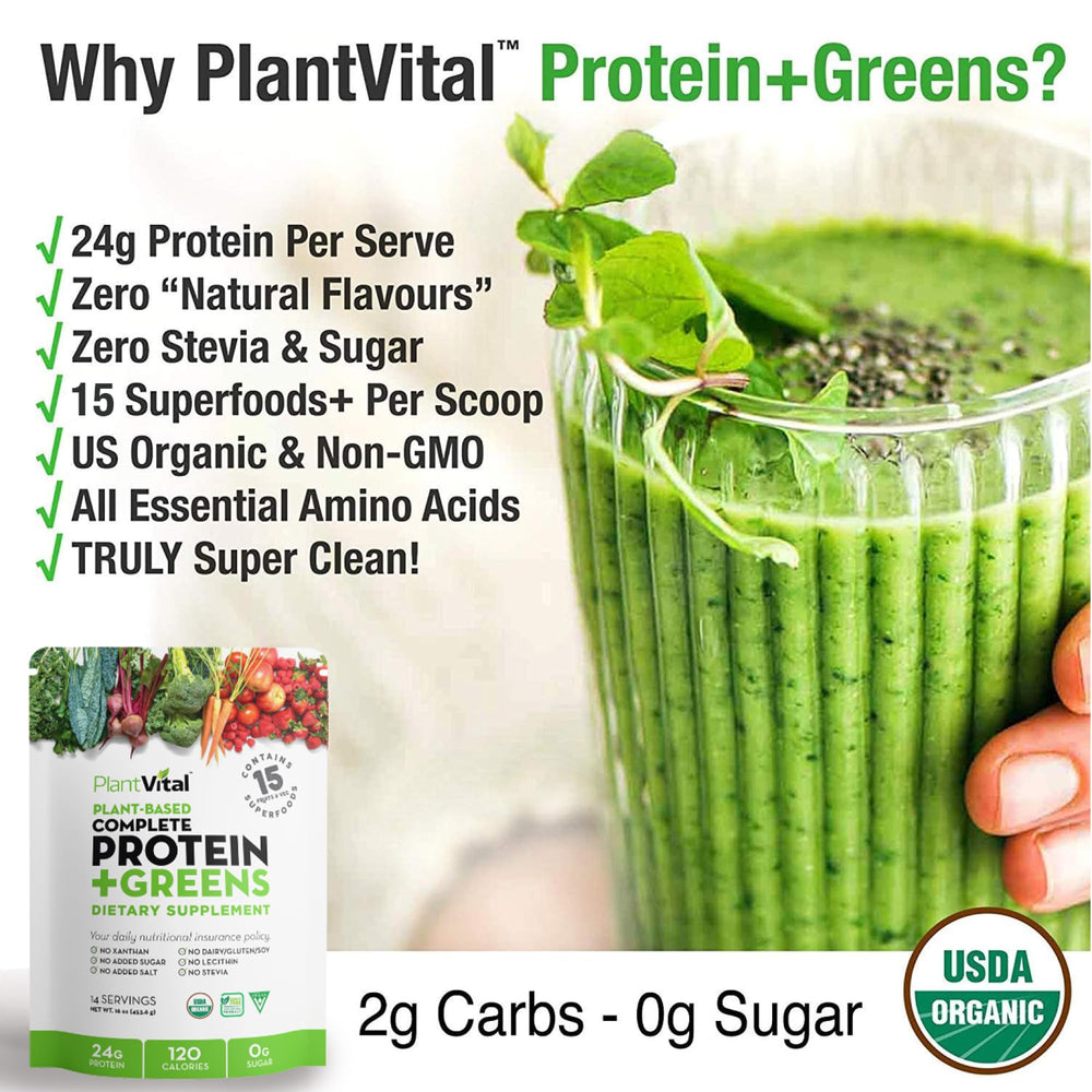 Plantvital probiotics bottle highlights 1B CFU for gut health.