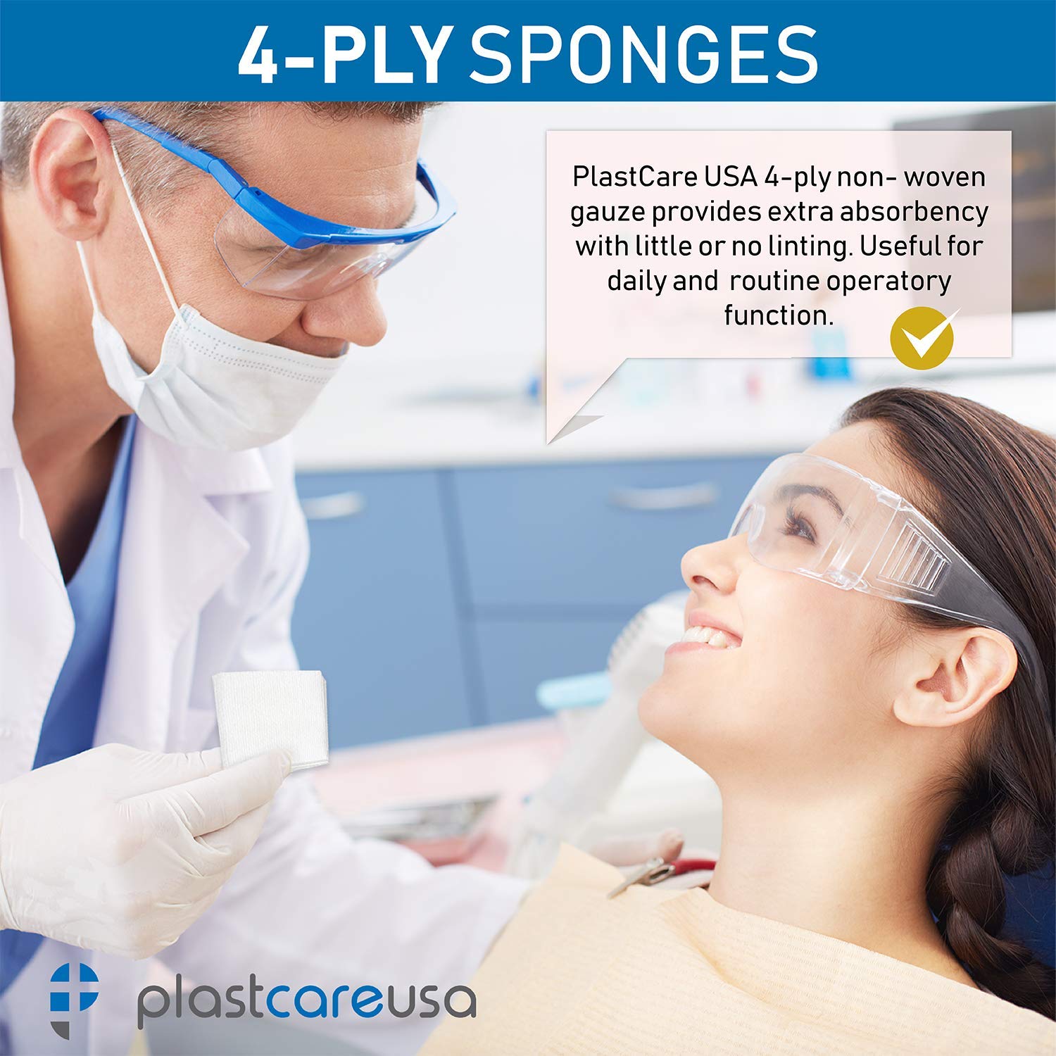 Gauze sponges from PlastCare USA suited for first aid kit readiness