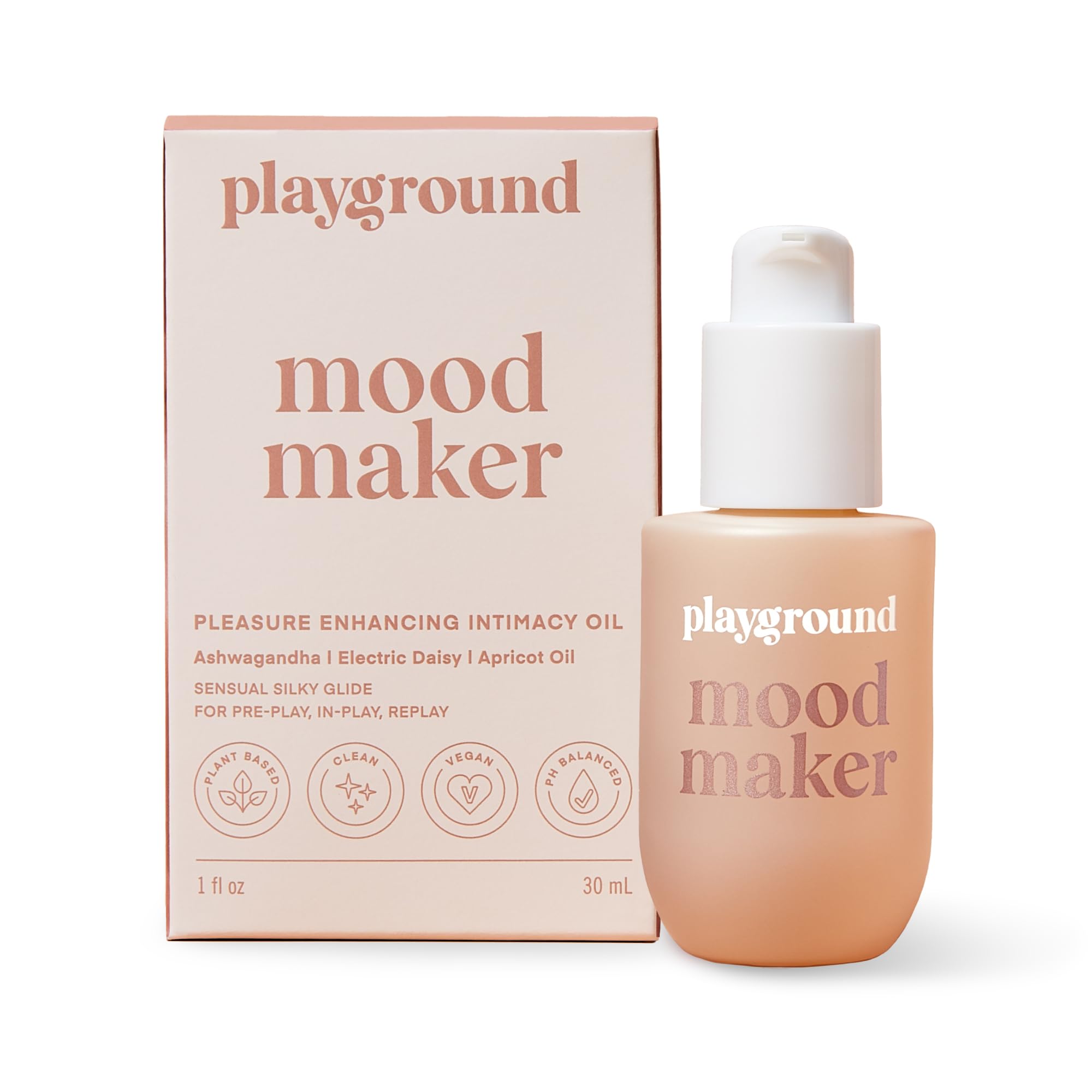 Playground Mood Maker Intimacy Oil bottle with silky glide for smooth foreplay