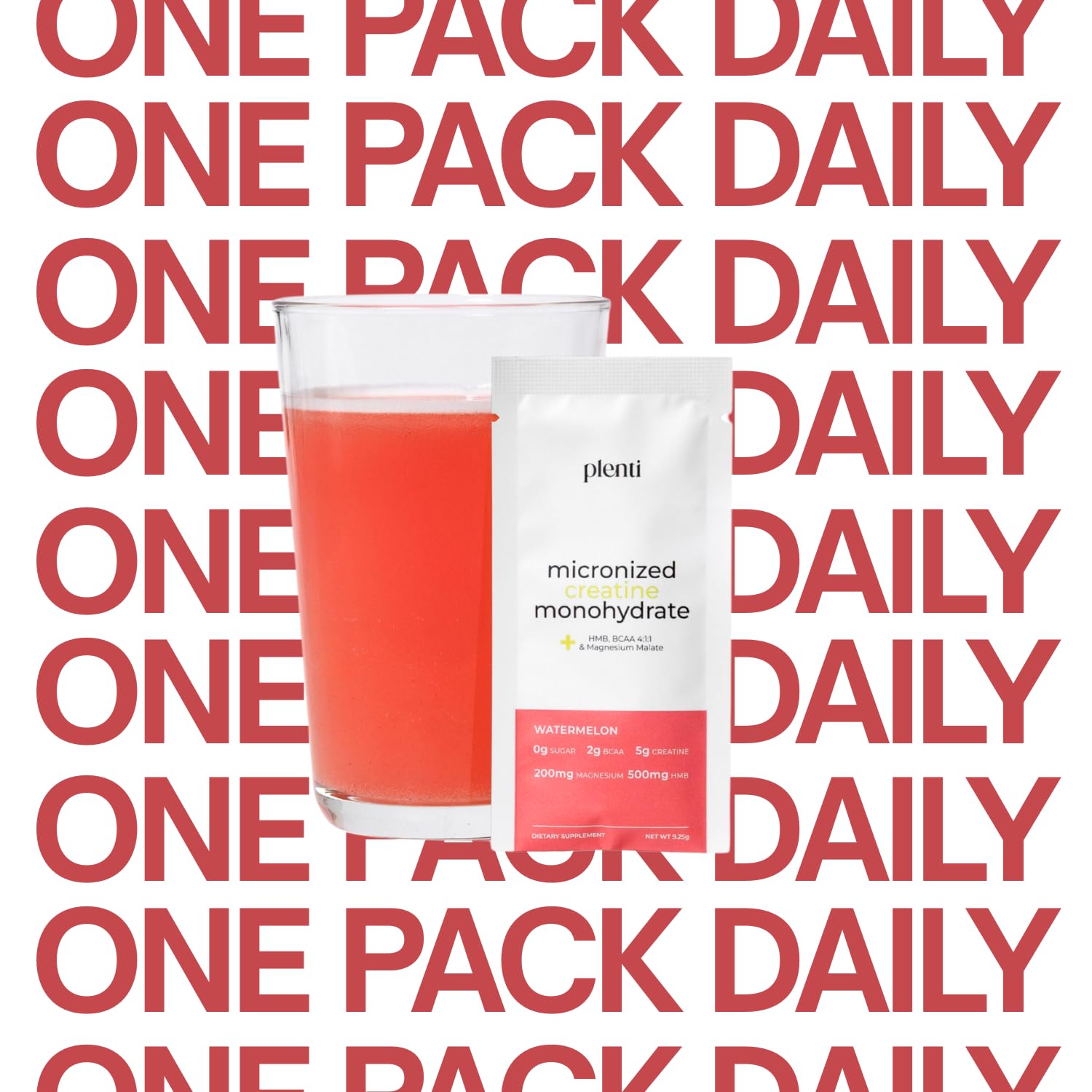 plenti watermelon creatine monohydrate ingredients label close-up