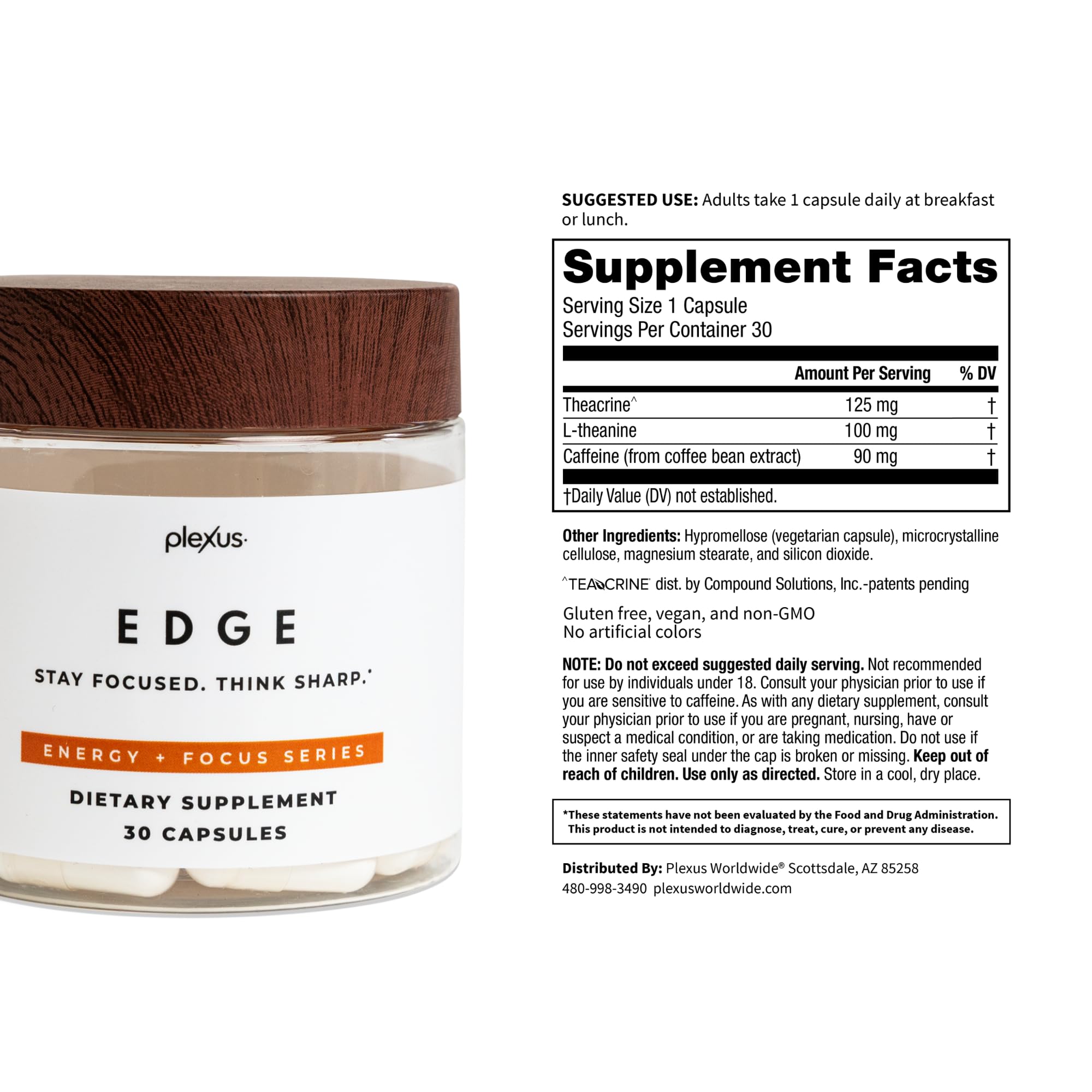 Plexus Edge take-one capsule at breakfast to start the day.