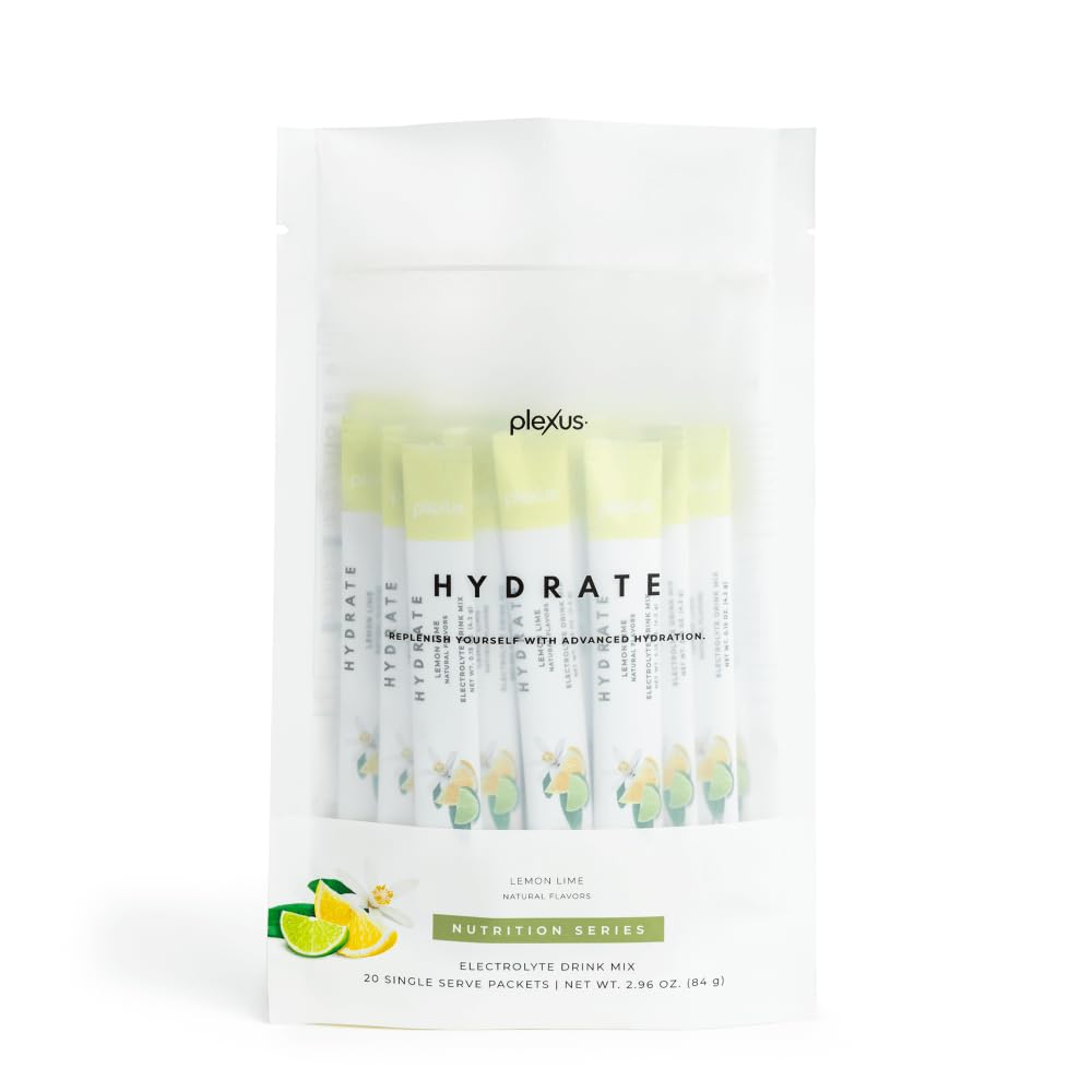 Plexus Hydrate Lemon Lime packet for on-the-go electrolyte balance and hydration