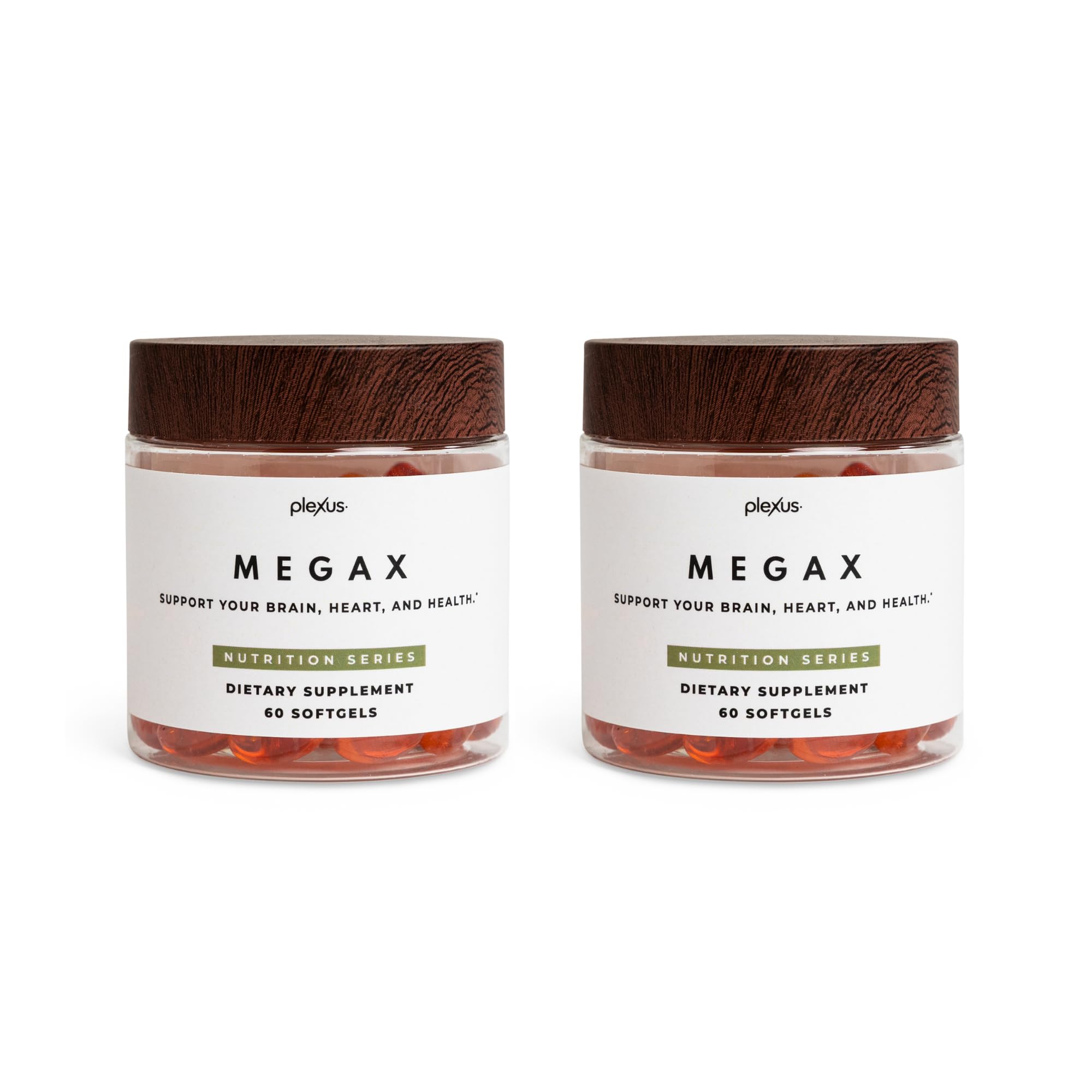 Plexus MegaX 2-pack bottle front with label for heart and brain support