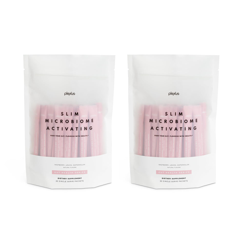 Plexus Slim Microbiome Activating two-pack box with convenient sachets for daily use.