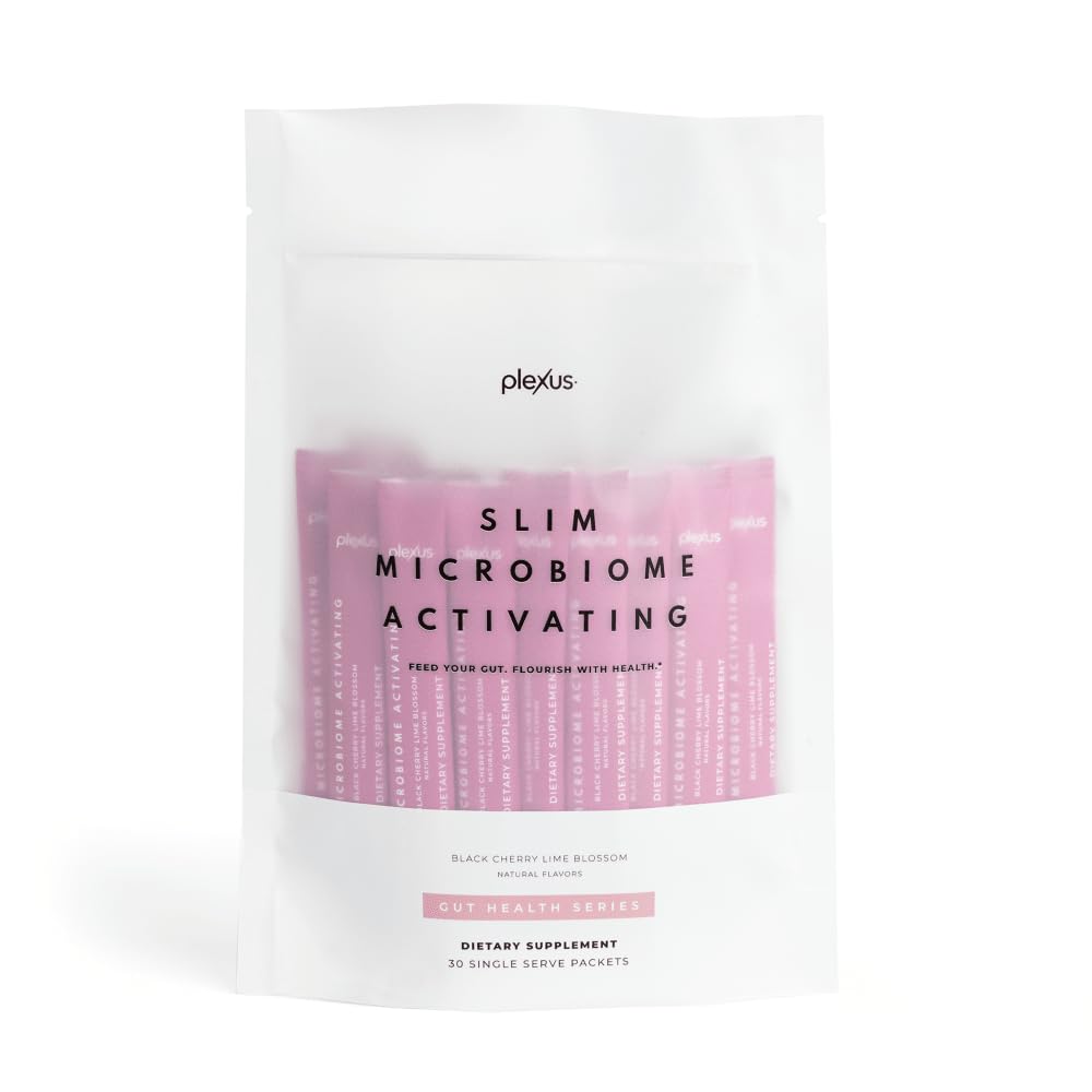 Plexus Slim MicroBiome bottle in Black Cherry Lime Blossom flavor for daily gut-friendly sipping