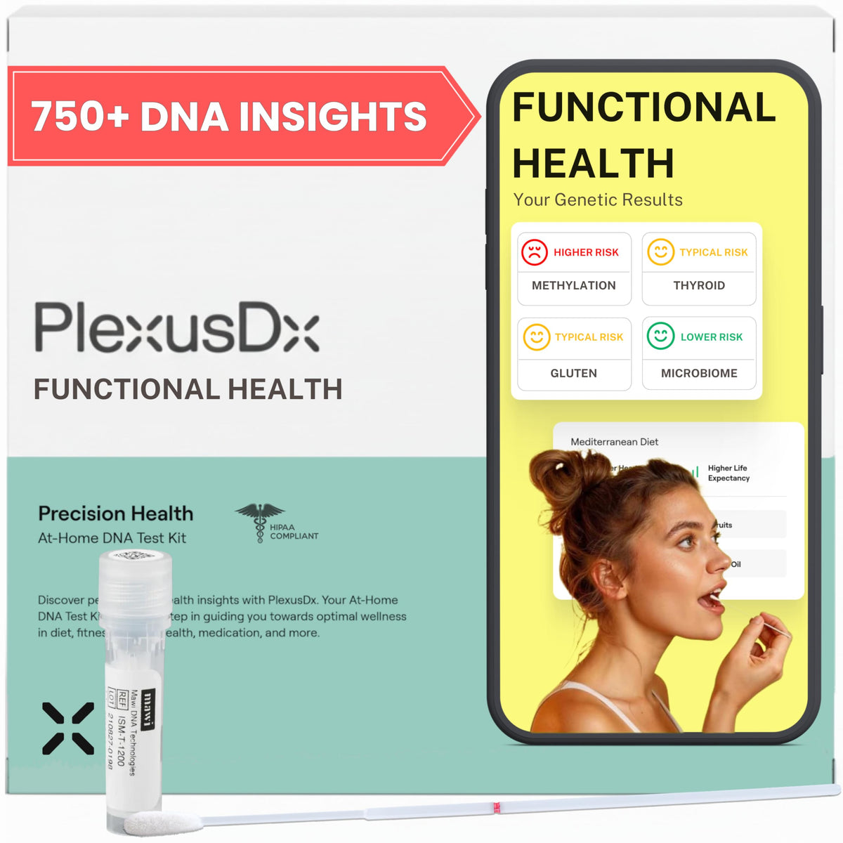 PlexusDX genetic methylation test kit front for tailored nutrition and lifestyle insights.