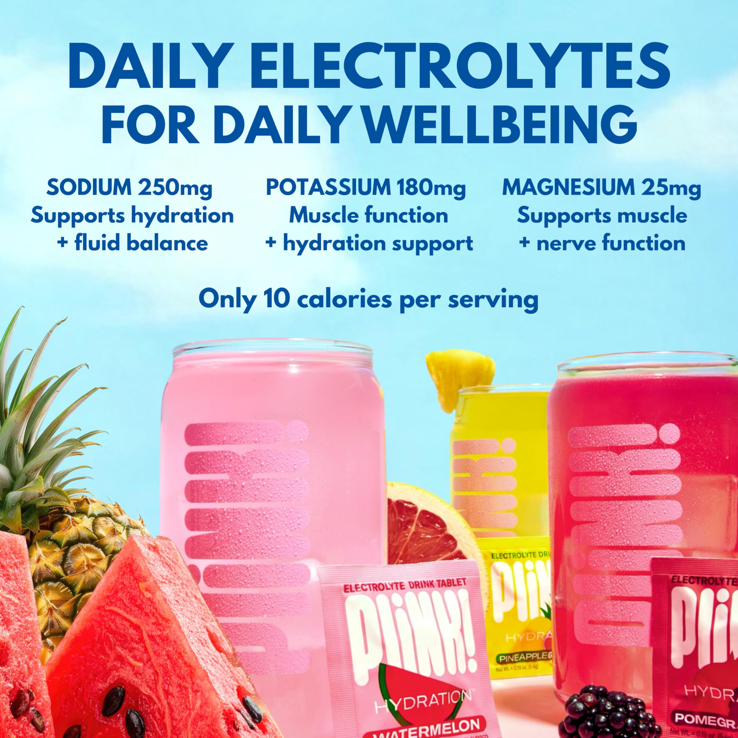 Glass of fizzy Plink shows bright color and light, guilt-free sweetness.
