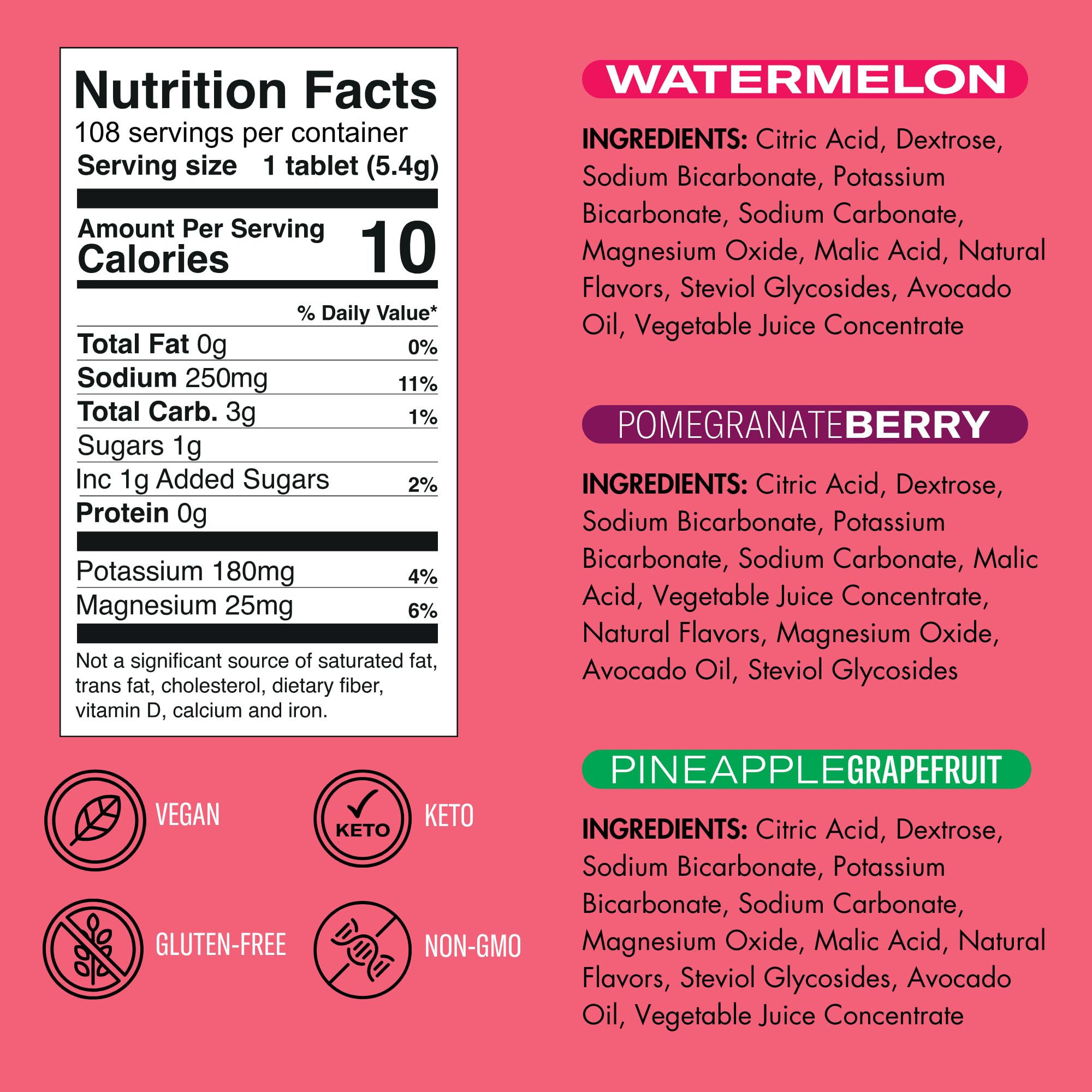 Plink Pomegranate Berry flavor tablets provide a flavorful hydration boost