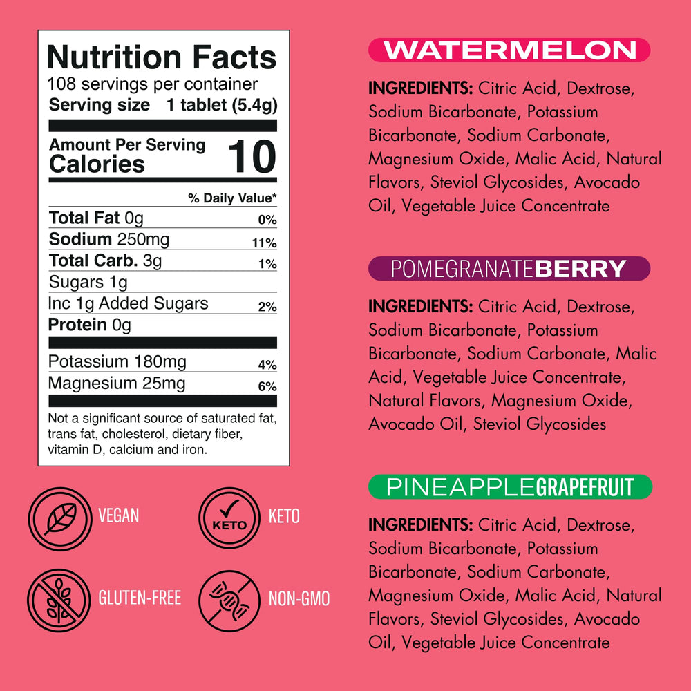 Plink Pomegranate Berry flavor tablets provide a flavorful hydration boost