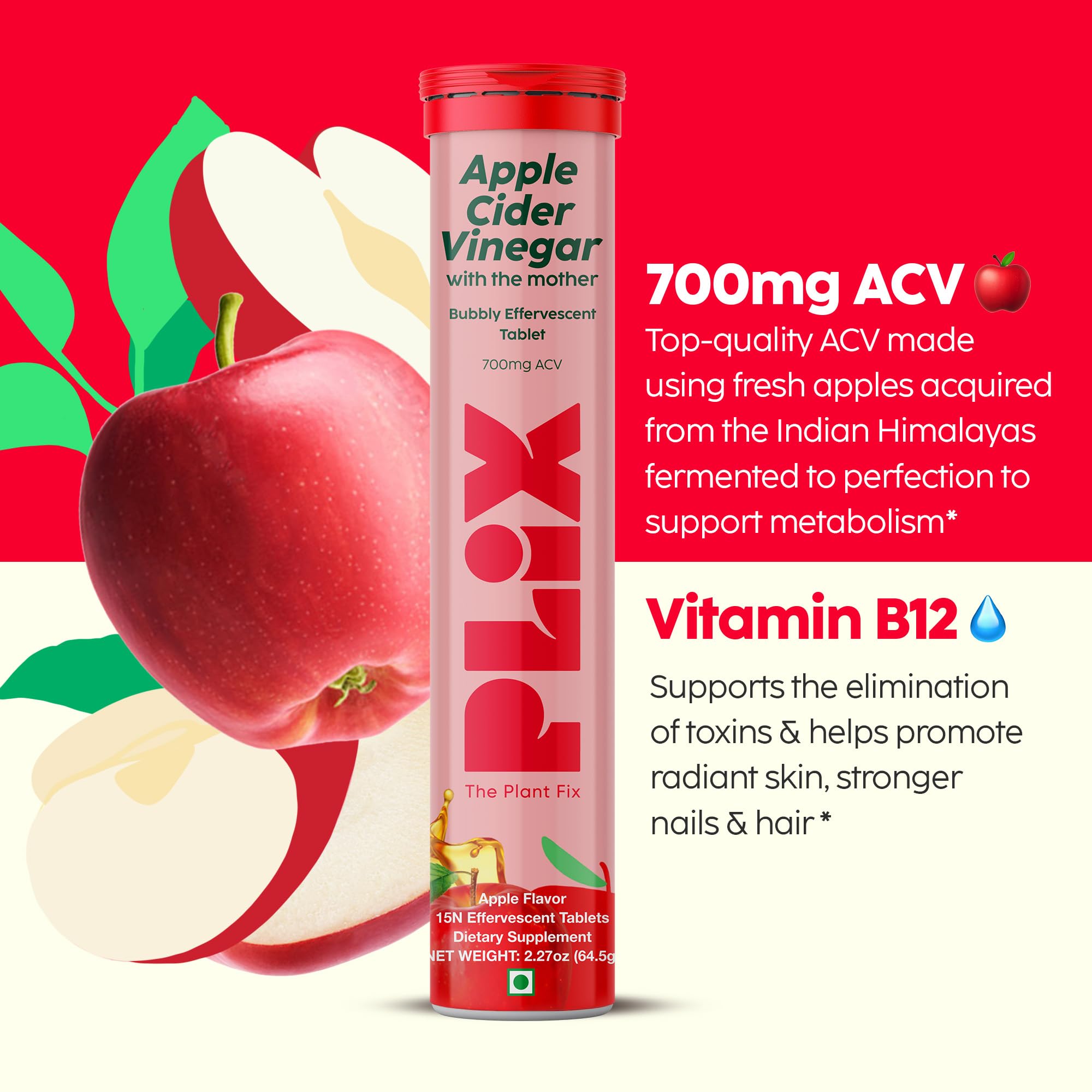 Vegan no added sugar label on PLIX bottle.