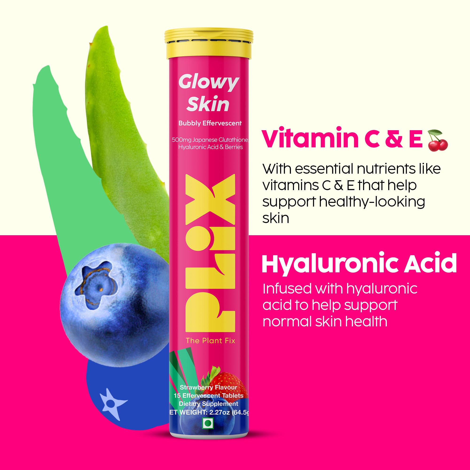PLIX Glowy Skin glutathione icon highlighting source from Japan.