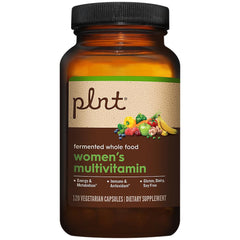 Side view of plnt WomenatMs multivitamin bottle for on-the-go use