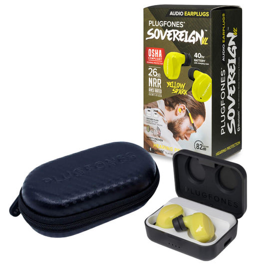Plugfones Sovereign VL wireless earplug-earbuds deliver clear audio for work and travel.