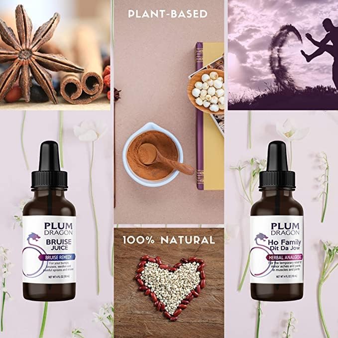 Plum Dragon bruise juice application-ready bottle for topical use.