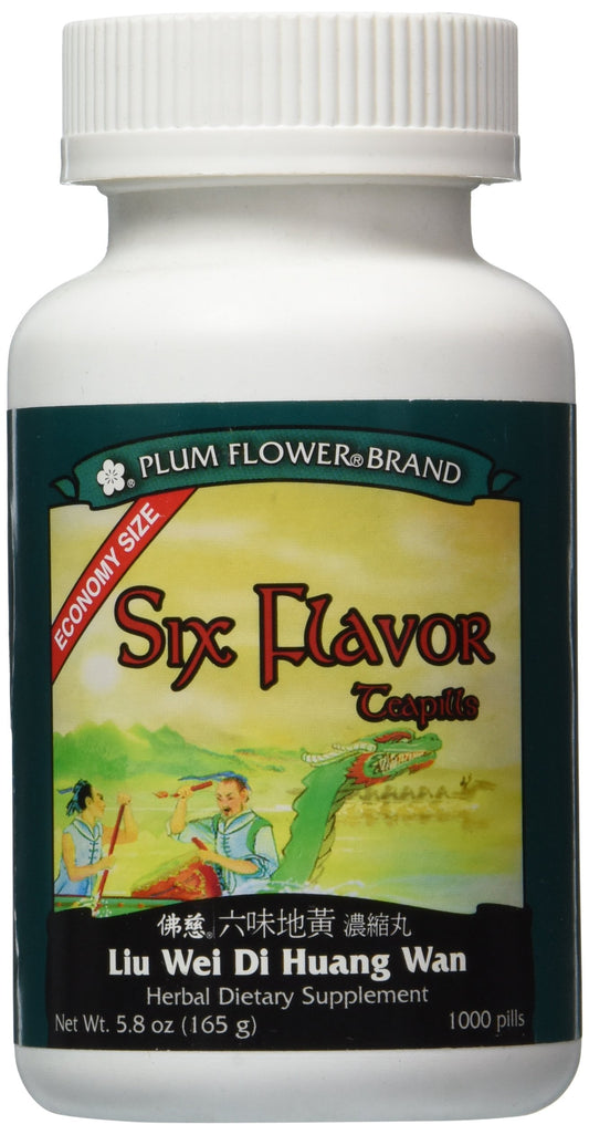 Plum Flower Six Flavor Pills bottle, a convenient daily supplement for balance.