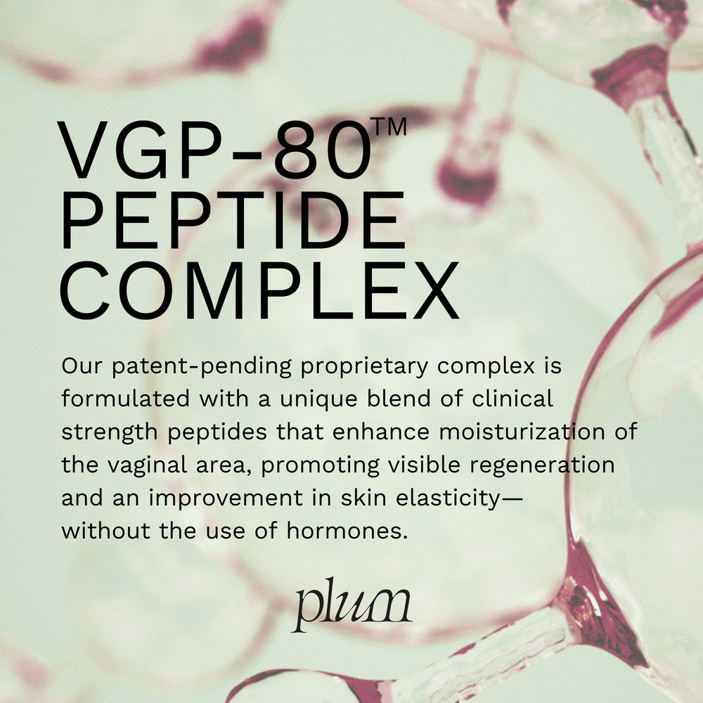 PLUM Vagiceuticals delivery system icon illustrates drip-free, precise relief