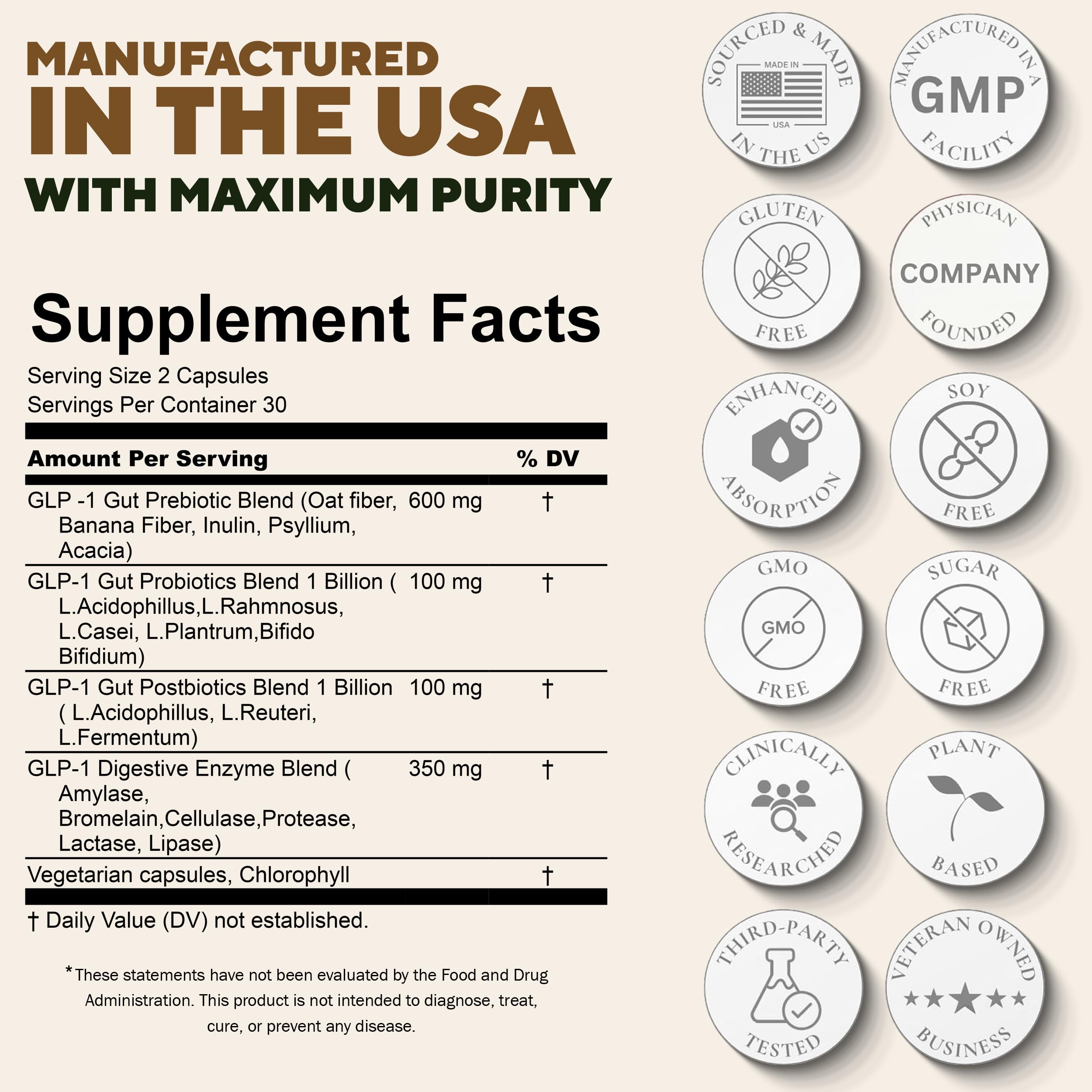 Plus+Ultra GLP-1 Synbiotic capsules with a glass of water for routine.
