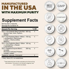 Plus+Ultra GLP-1 Synbiotic capsules with a glass of water for routine.