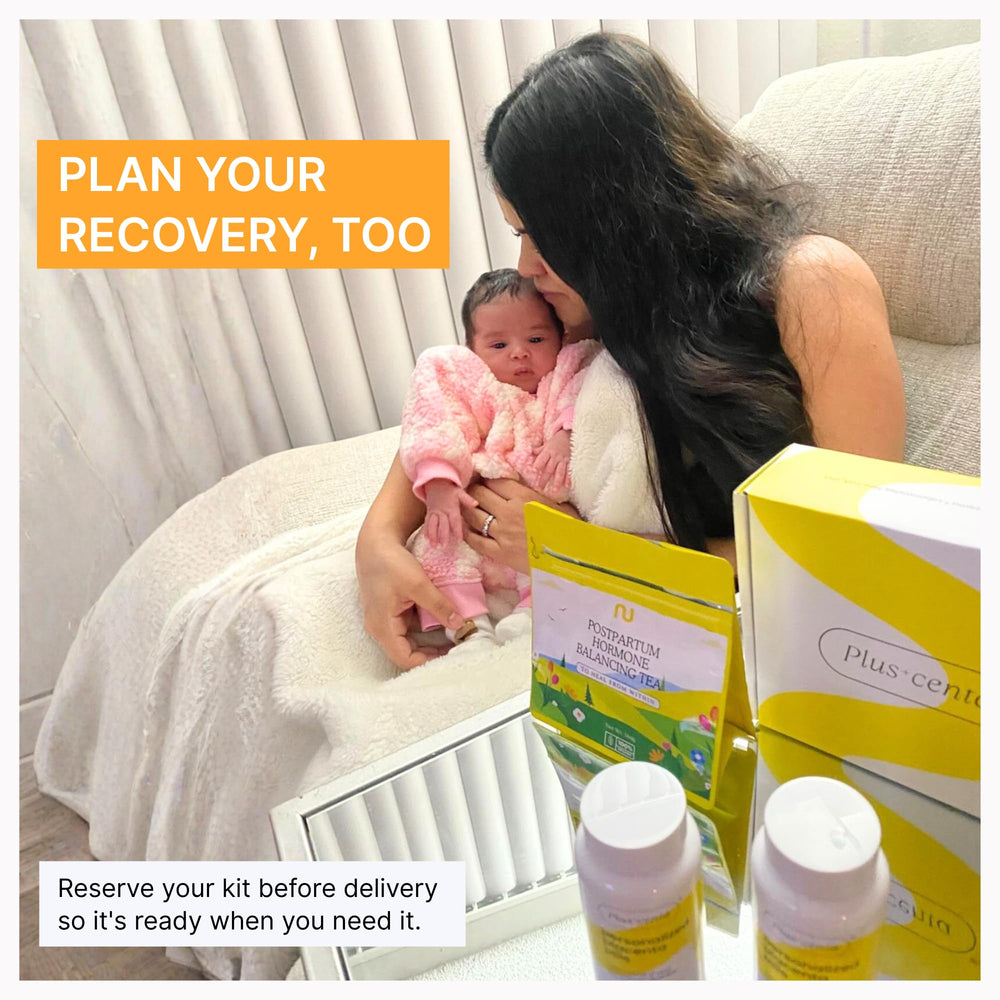 Plus+centa hospital-stay ready kit aligns with delivery planning and hospital stay.