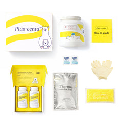 Plus+centa placenta encapsulation kit guides safe collection for postpartum planning.