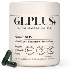 Plus+Ultra GLP-1 bottle front with label and logo for easy recognition.