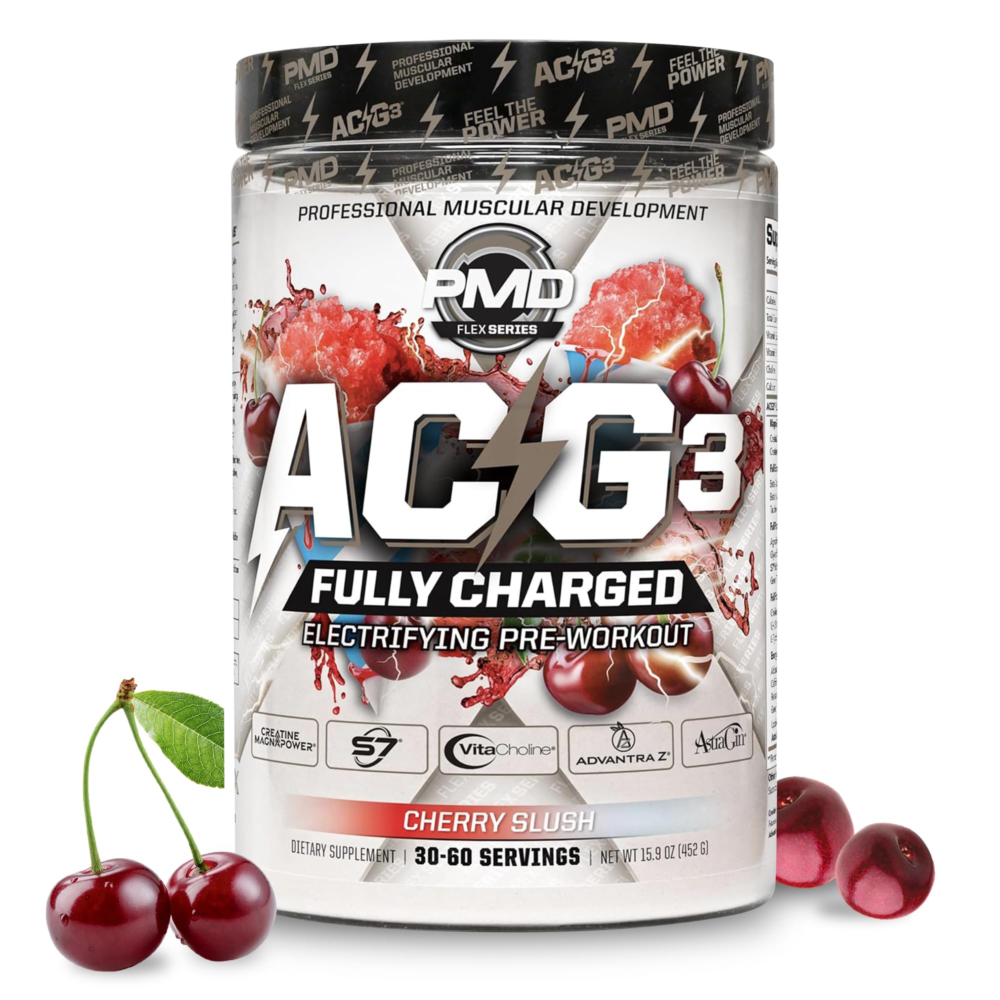 PMD ACG3 Fully Charged bottle ready for high-energy workouts and focus.