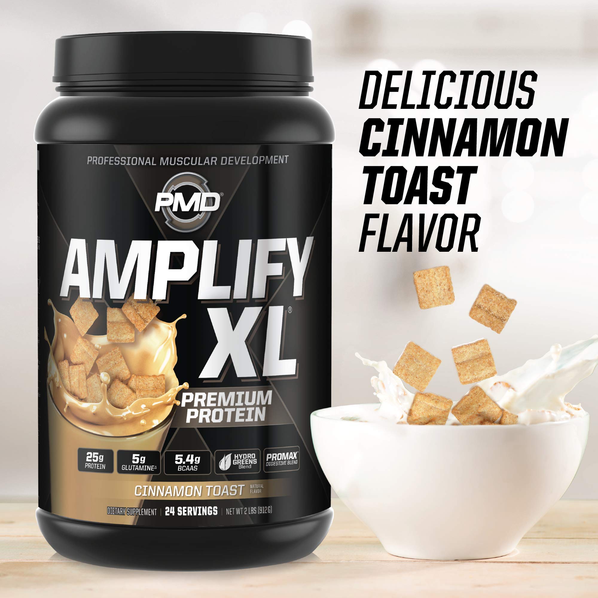 PMD Amplify XL digestive enzyme blend highlighting digestion-friendly formula.