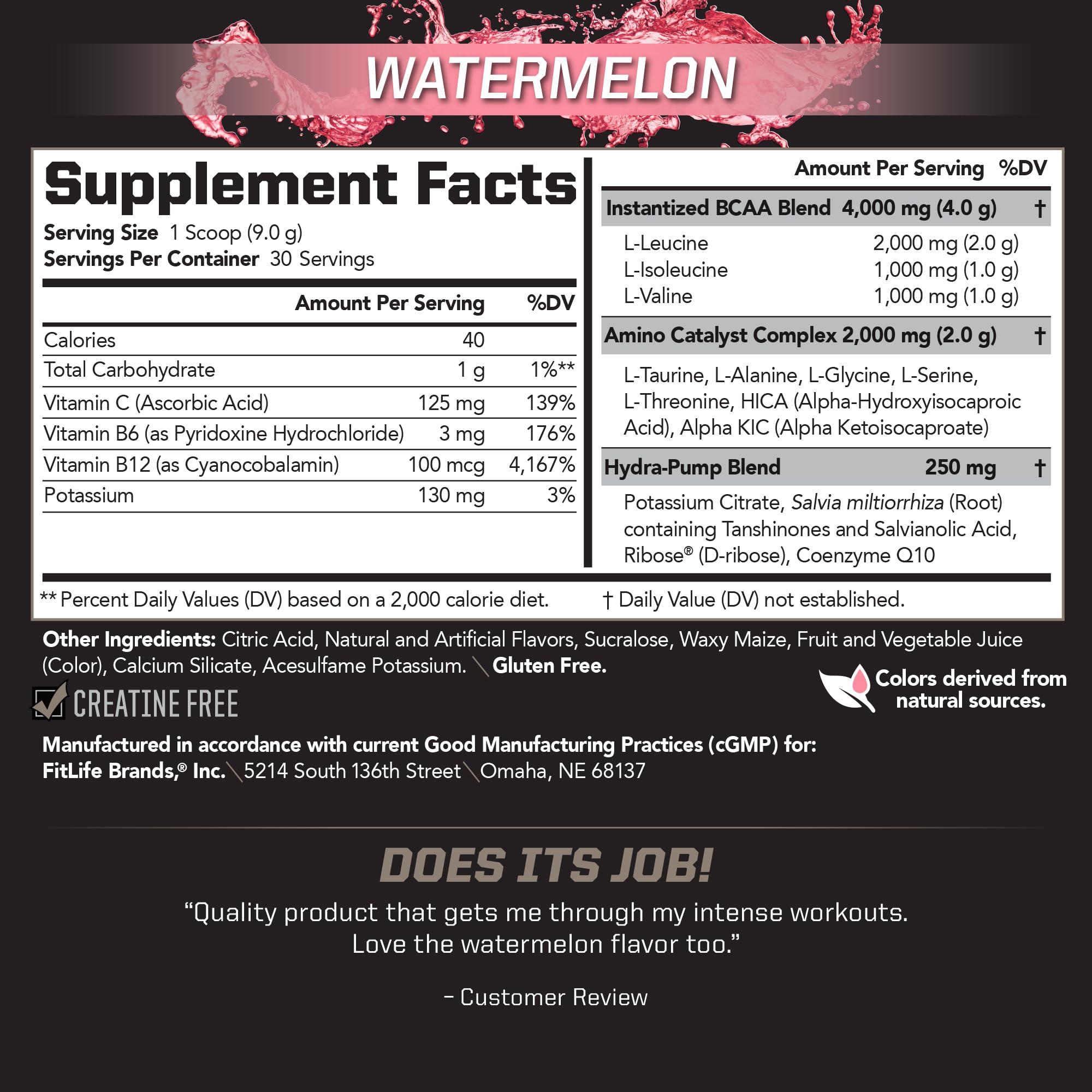 PMD BCAA Stim-Free scoop-dip highlights convenient serving for pre- or intra-workout mixing.