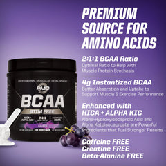 PMD BCAA grape pour into water for fast mix.