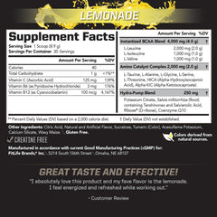 PMD BCAA Stim-Free Lemonade powder scoop showing precise serving