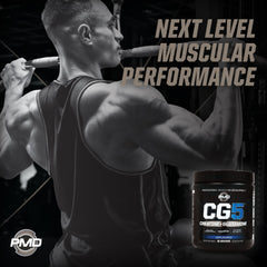 PMD CG5 packaging close-up with sleek design and unflavored formula