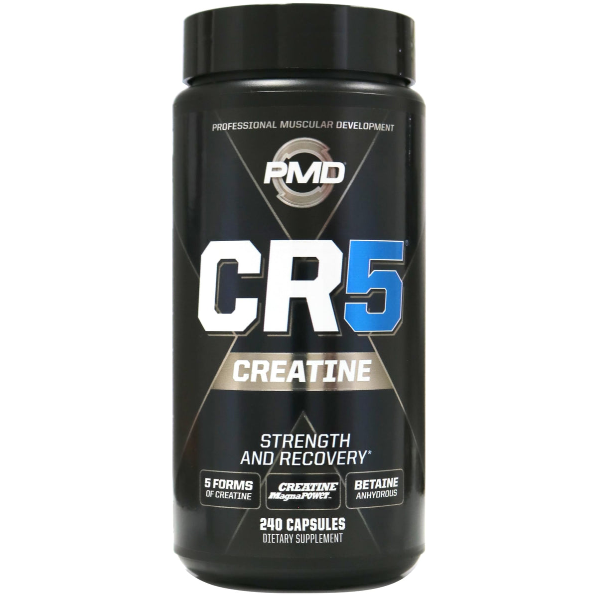 PMD CR5 bottle front view highlighting lean muscle support for athletes.