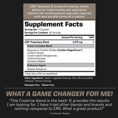 PMD CR5 Creatine label close-up highlighting ingredients for lean muscle support.