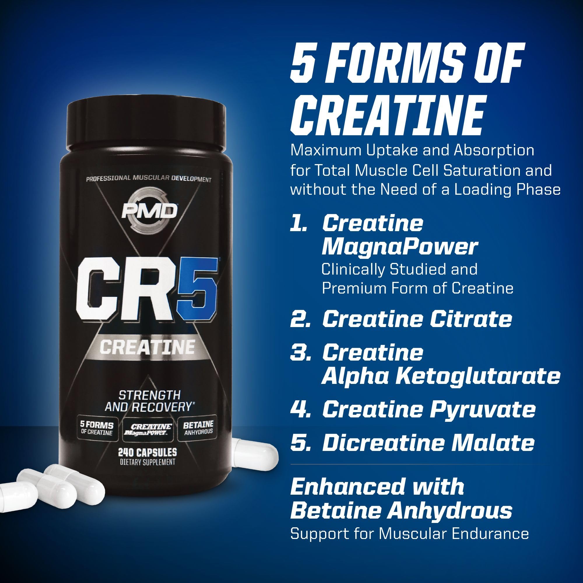 PMD CR5 Creatine mix in glass suggests energy support and hydration potential.