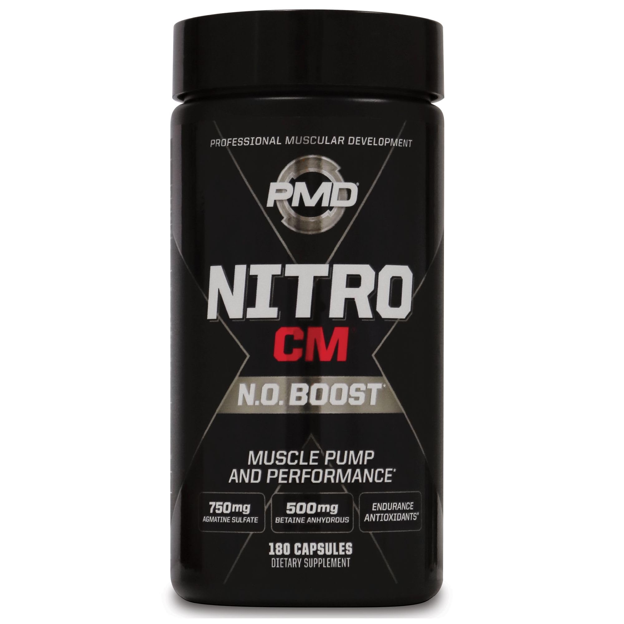 PMD Nitro CM capsules ready for pre-workout use to support muscle pumps.