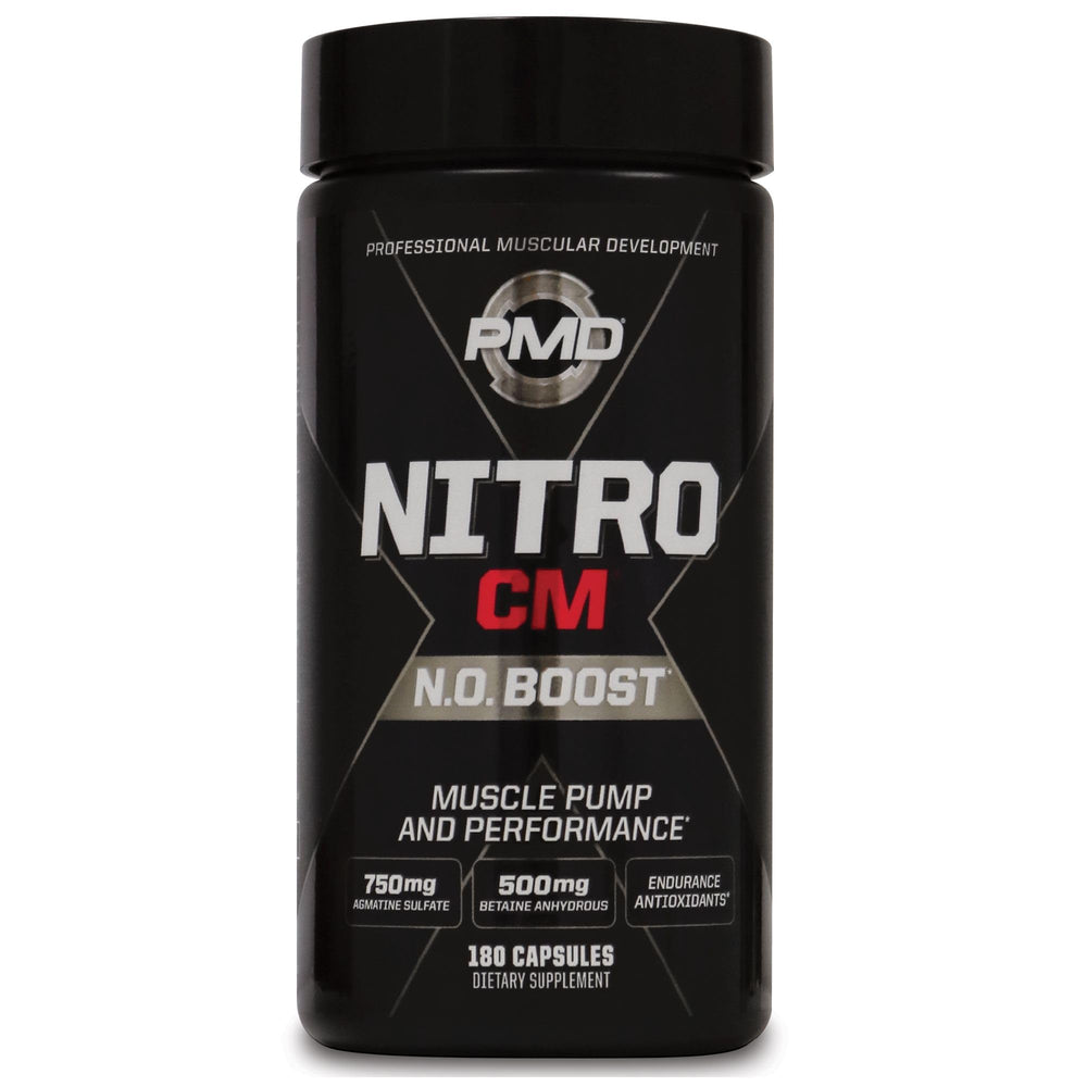 PMD Nitro CM capsules ready for pre-workout use to support muscle pumps.