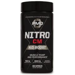 PMD Nitro CM capsules ready for pre-workout use to support muscle pumps.