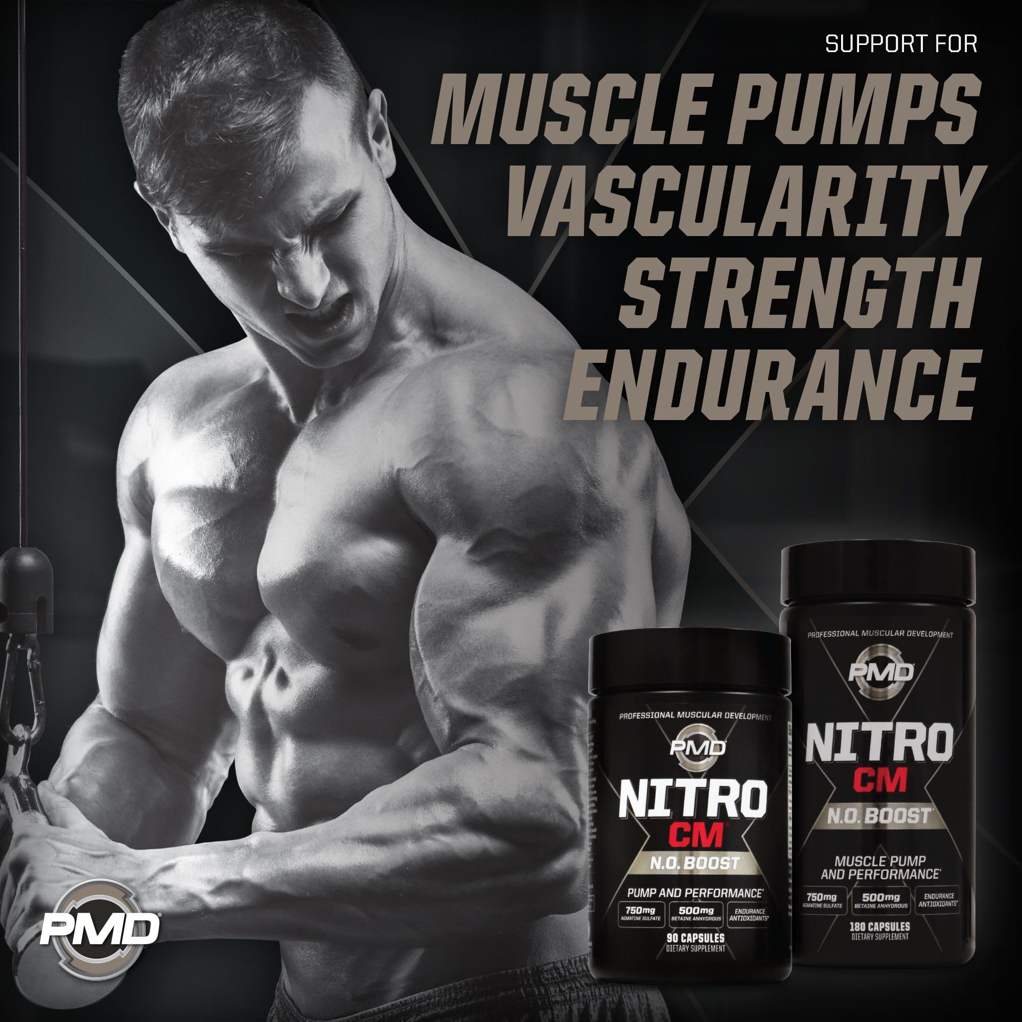 PMD Nitro CM scoop included for accurate pre-workout dosing.