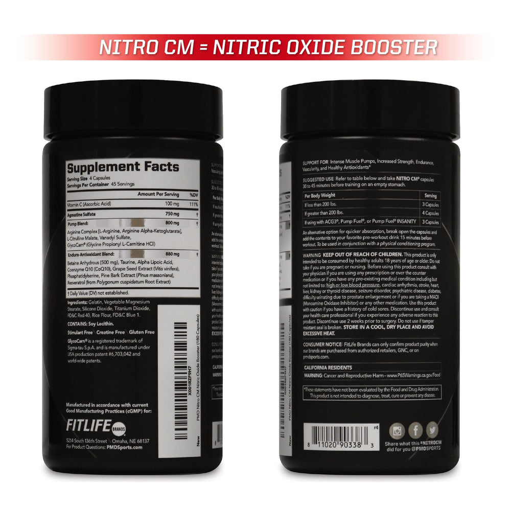 PMD Nitro CM stack-ready option for pairings with other non-stim products.