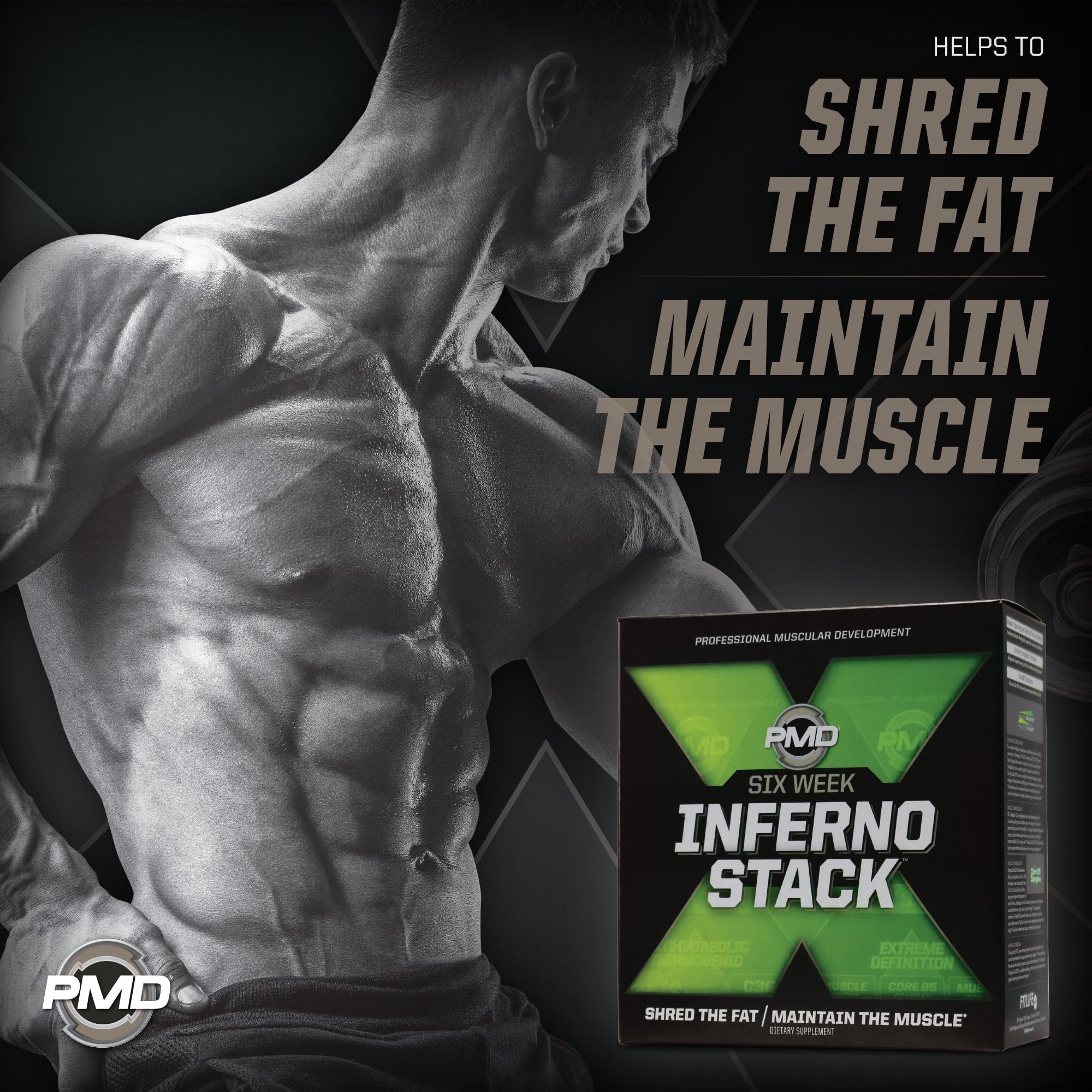 PMD Omega Cuts Elite capsules illustrate CLA-rich fat management support.