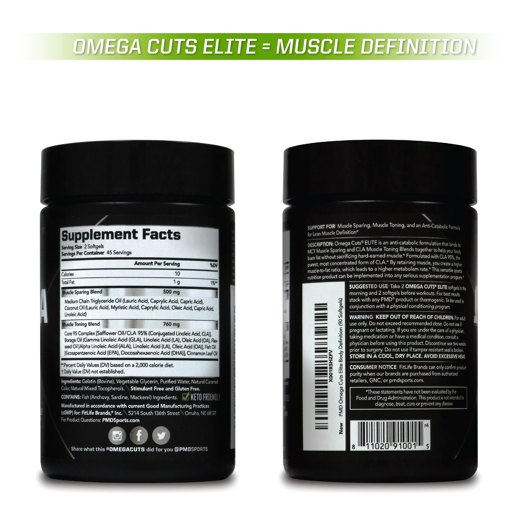 PMD Omega Cuts Elite keto-friendly formula shown with diet-friendly lifestyle.