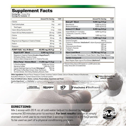 PMD Pump Fuel ALL IN medium-stim powder scoop ready to mix during workouts