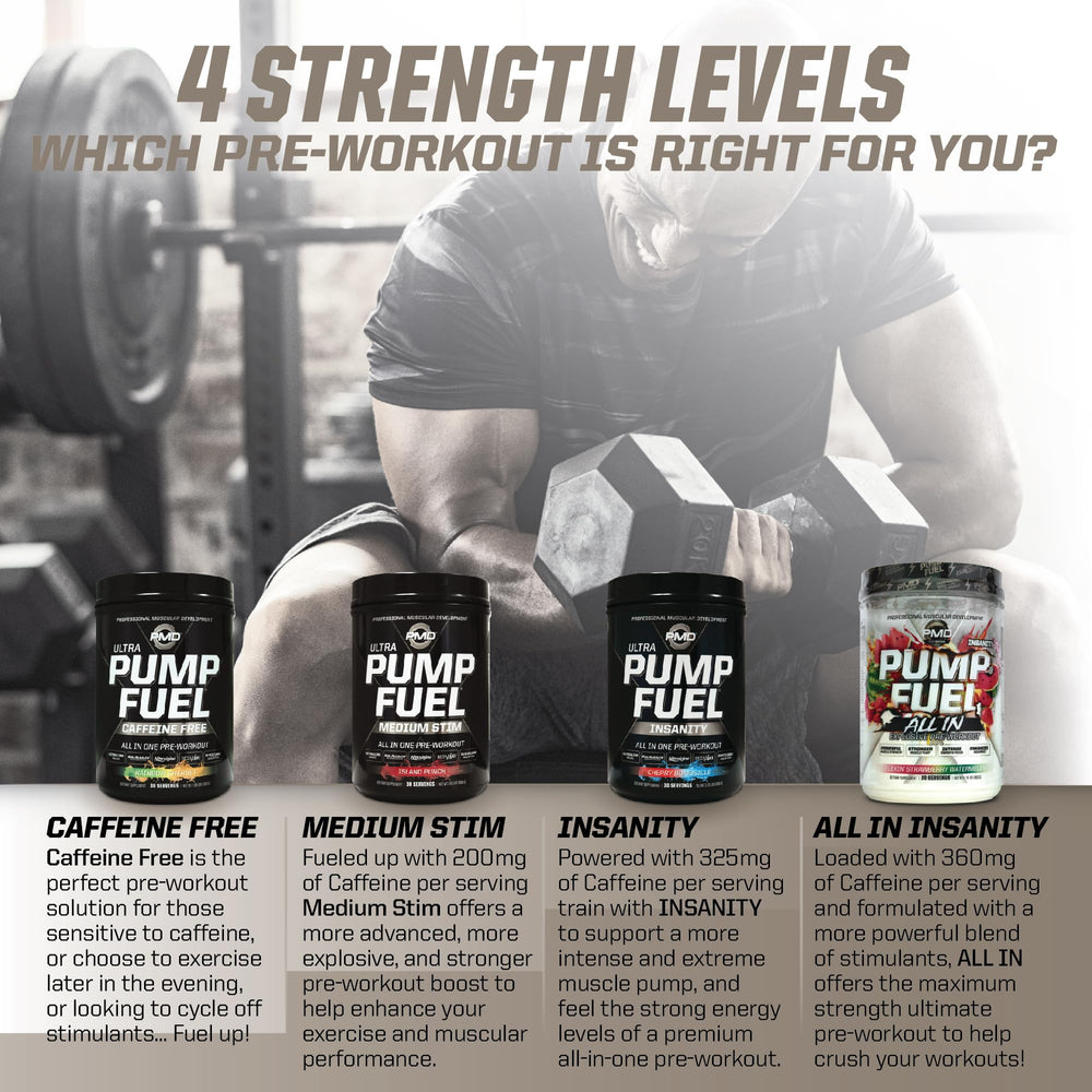 PMD Pump Fuel Insanity Cherry Slush glass with prepared workout drink