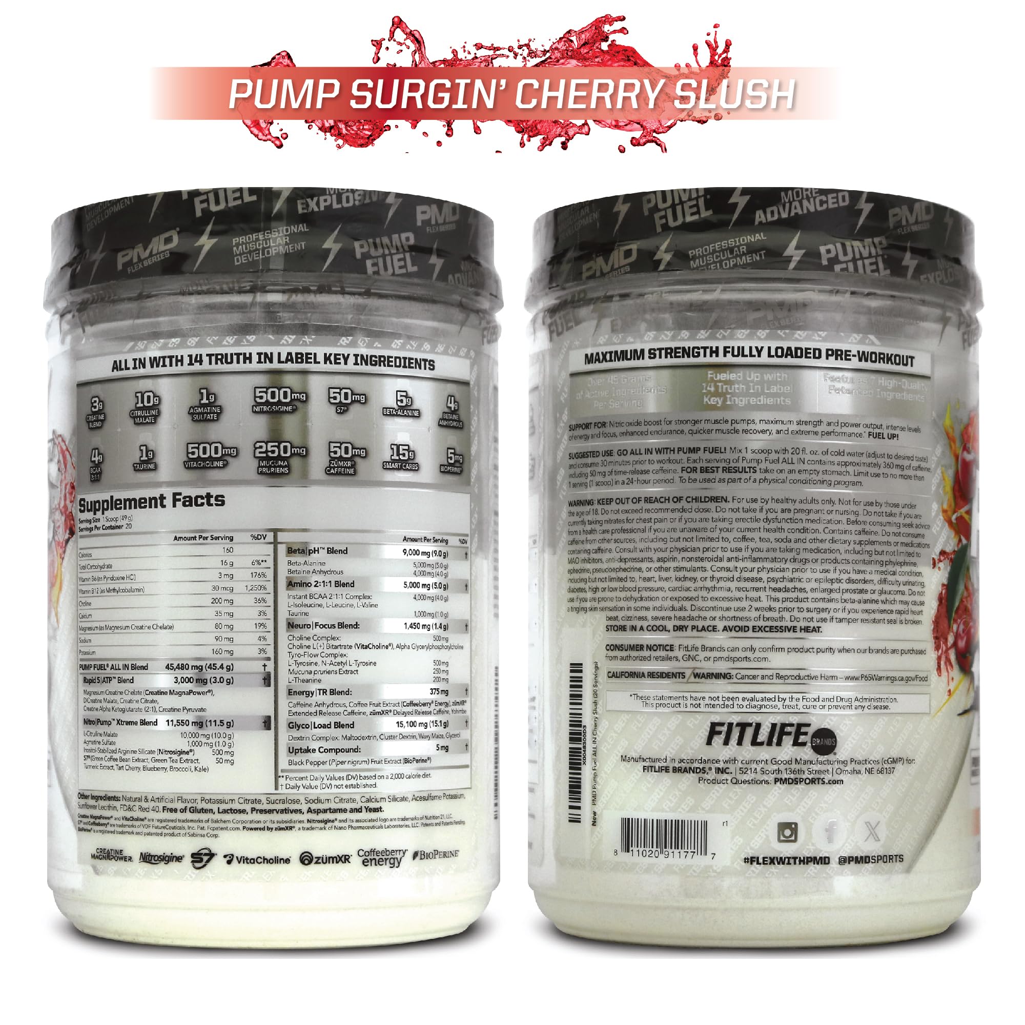 PMD Pump Fuel Insanity Cherry Slush premium packaging on shelf